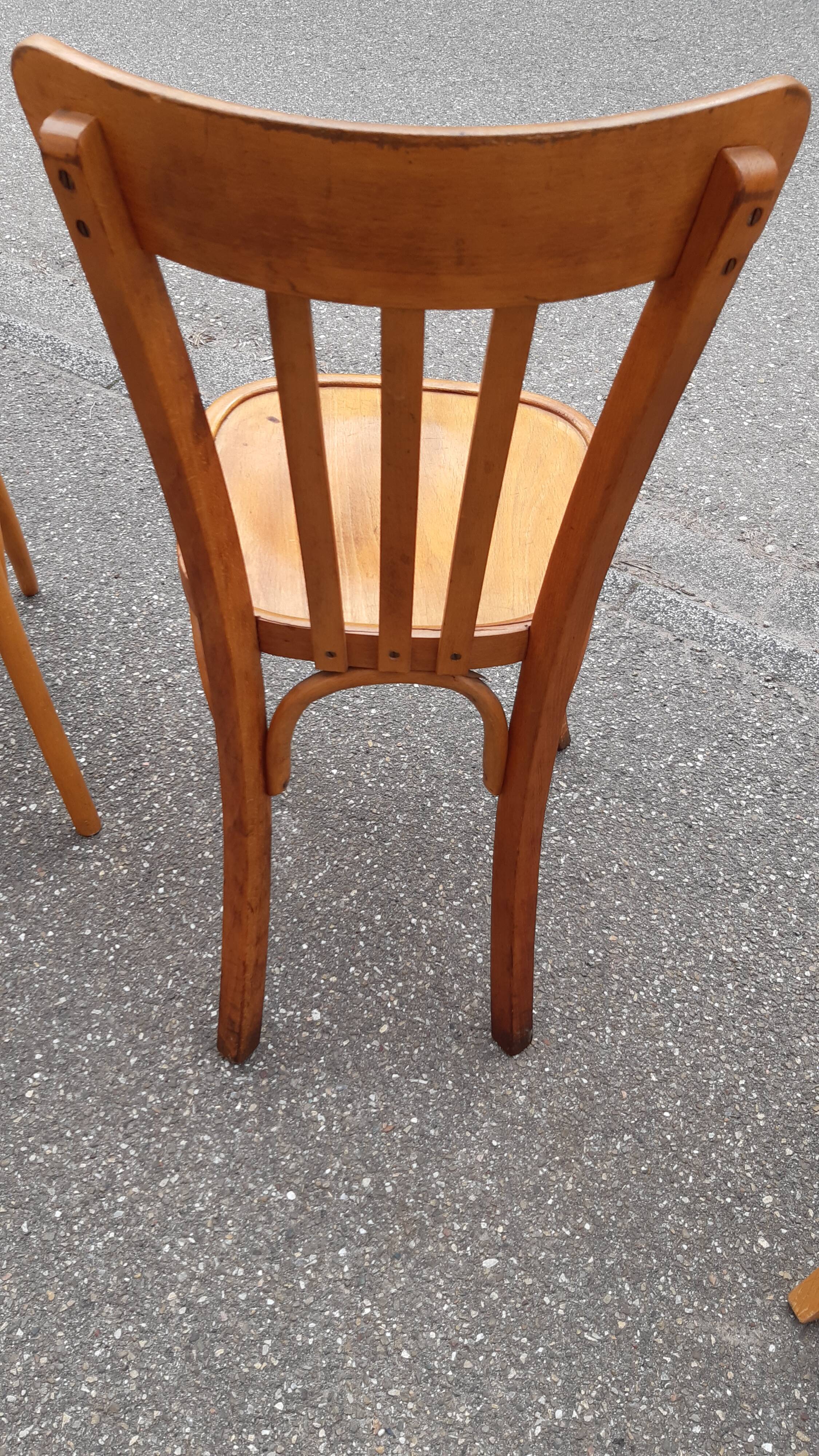 Set of 4 mismatched bistro chairs