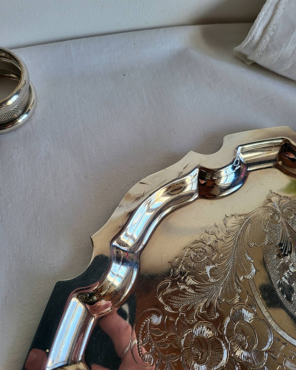 Silver-plated service tray English