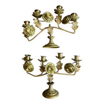 Paire de bougeoirs d’église XIXème