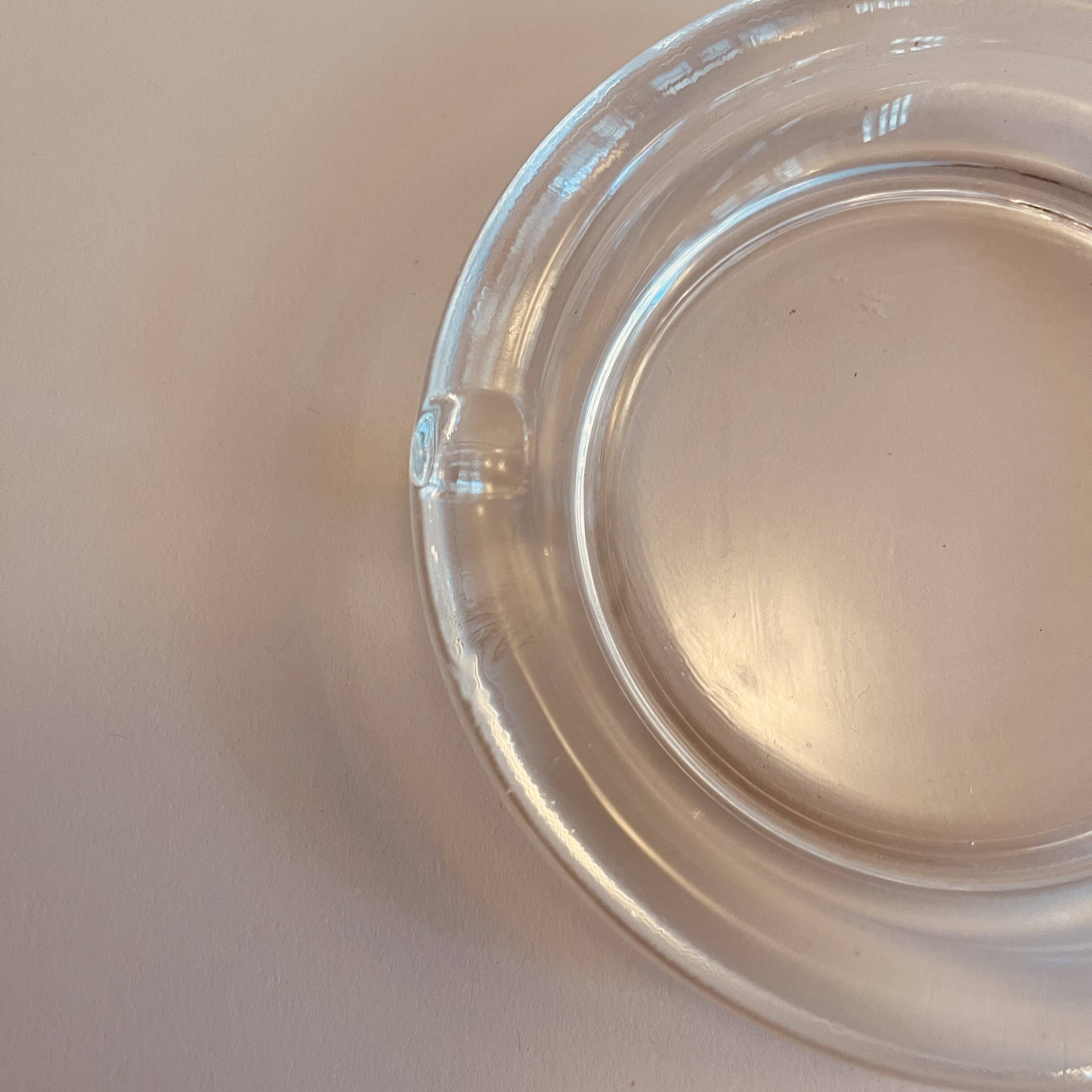 Cendrier en verre transparent vintage