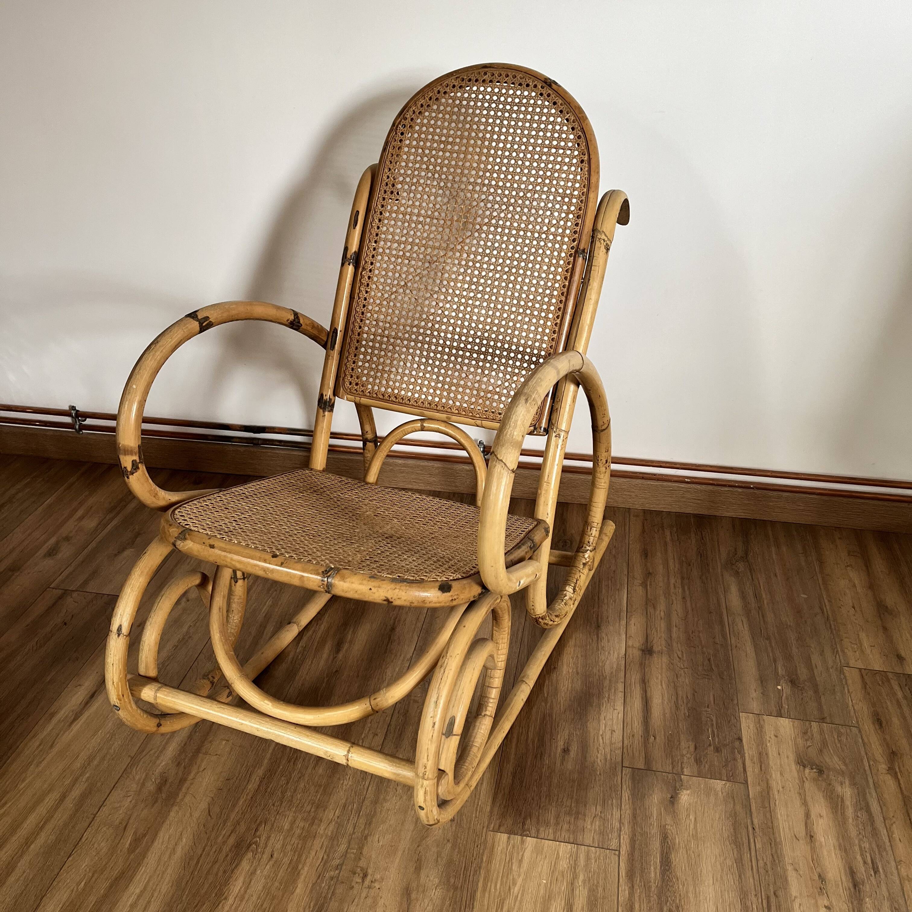 Adult model rattan rocking chair