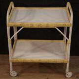 Italian service cart in wood and wicker
