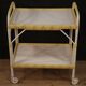 Italian service cart in wood and wicker