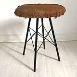 Vintage 70's cowhide stool