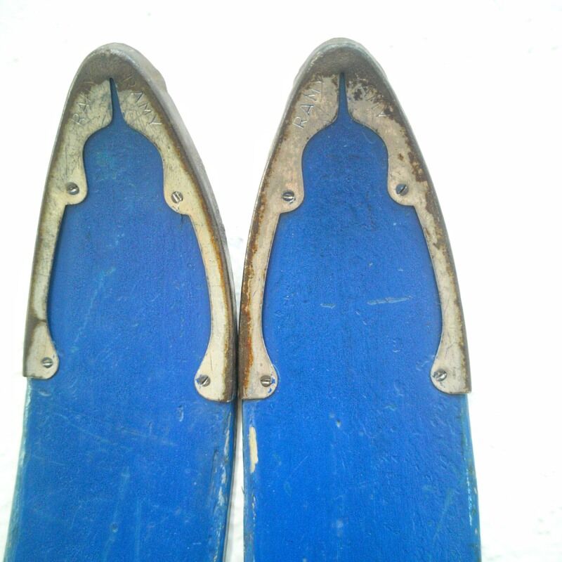 Pair of old wooden skis