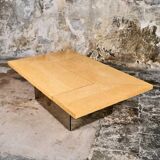 Ash burl bar coffee table, Paul Michel for Roche Bobois, 1980s