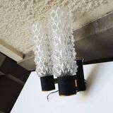 2 anciennes appliques arlus en verre & laiton