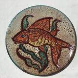 Flat plate Vallauris fish hand decor G