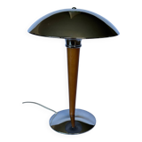 Paquebot chrome and wood design lamp 1980