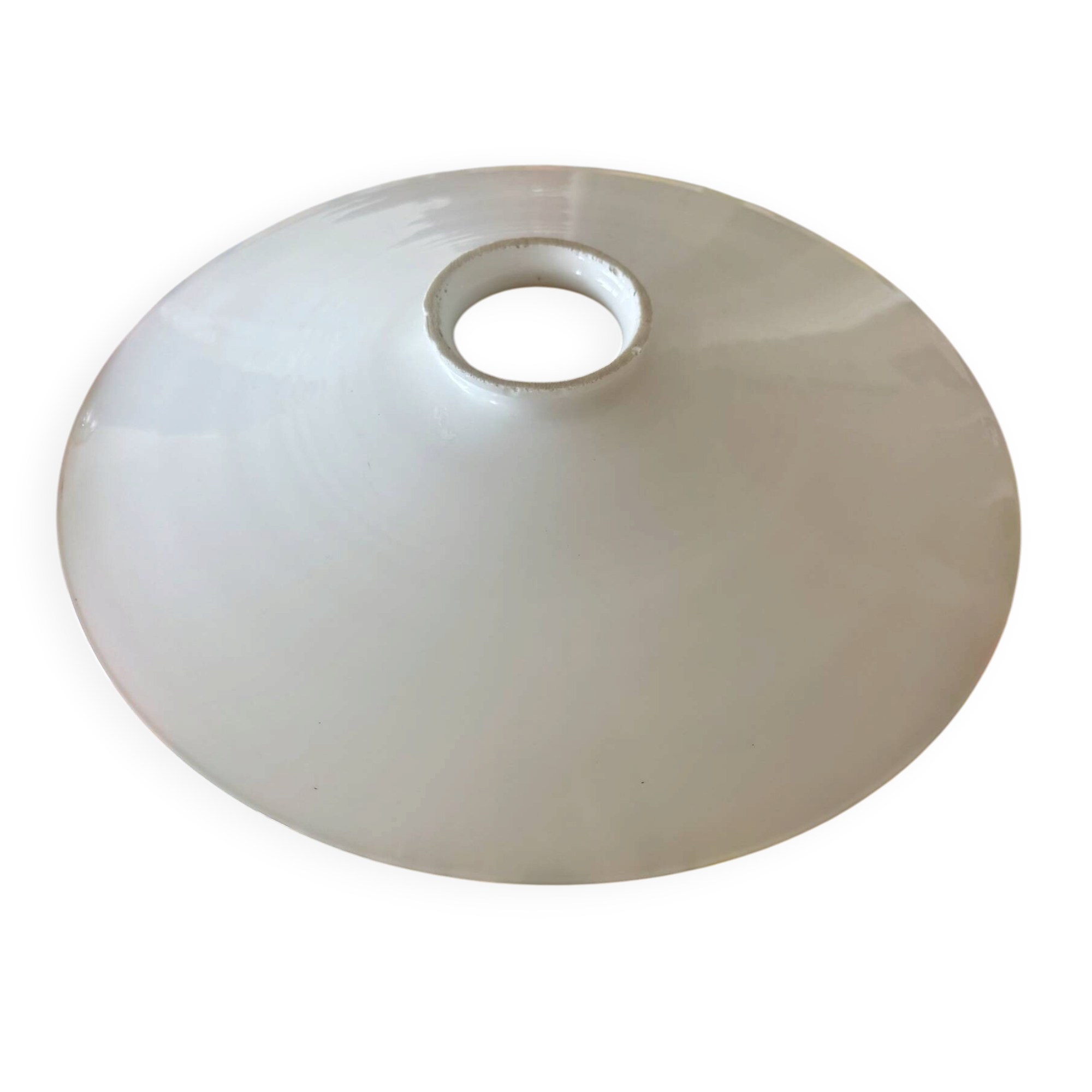 Vintage grand abat jour en opaline blanche