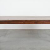 Antique French farmhouse dining table with two drawers and a pull-out board