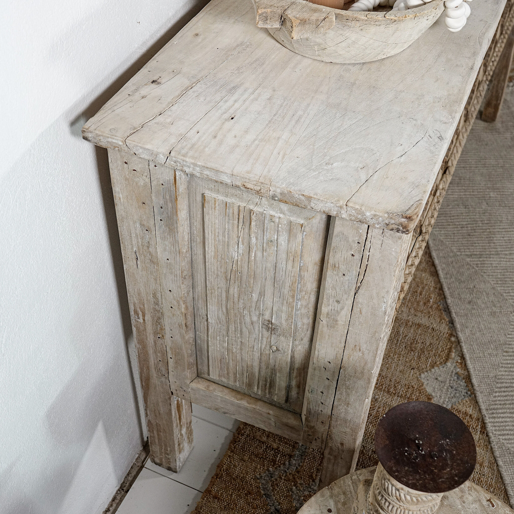 Carved wooden console