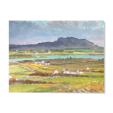 Hst painting "breton village" marine normandy brittany by robert leboucher