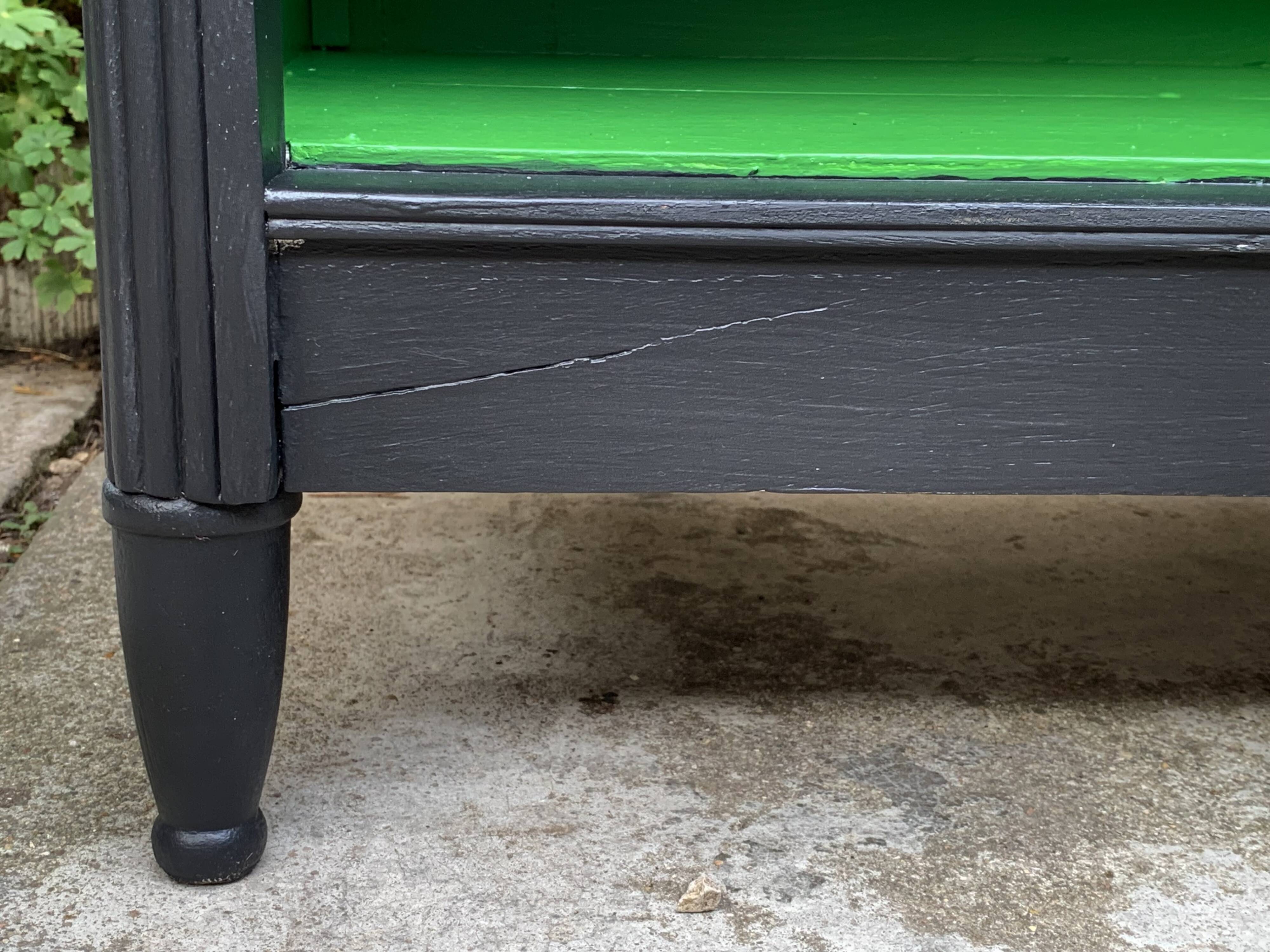 Parisian buffet with black glass front, Art Deco style, 1930