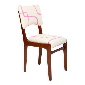 Mid-century chair, Kafkaesque Walk Jacquard, Rajmund Halas, Poland, 1960s