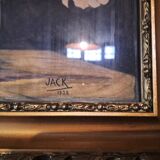 Painting jack watercolor still life france 1938 bouquet of anemones