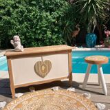 Vintage toy chest with removable heart