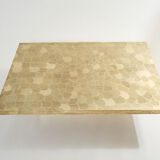 Table basse Belge en laiton gravé signée Christian Krekels 1970
