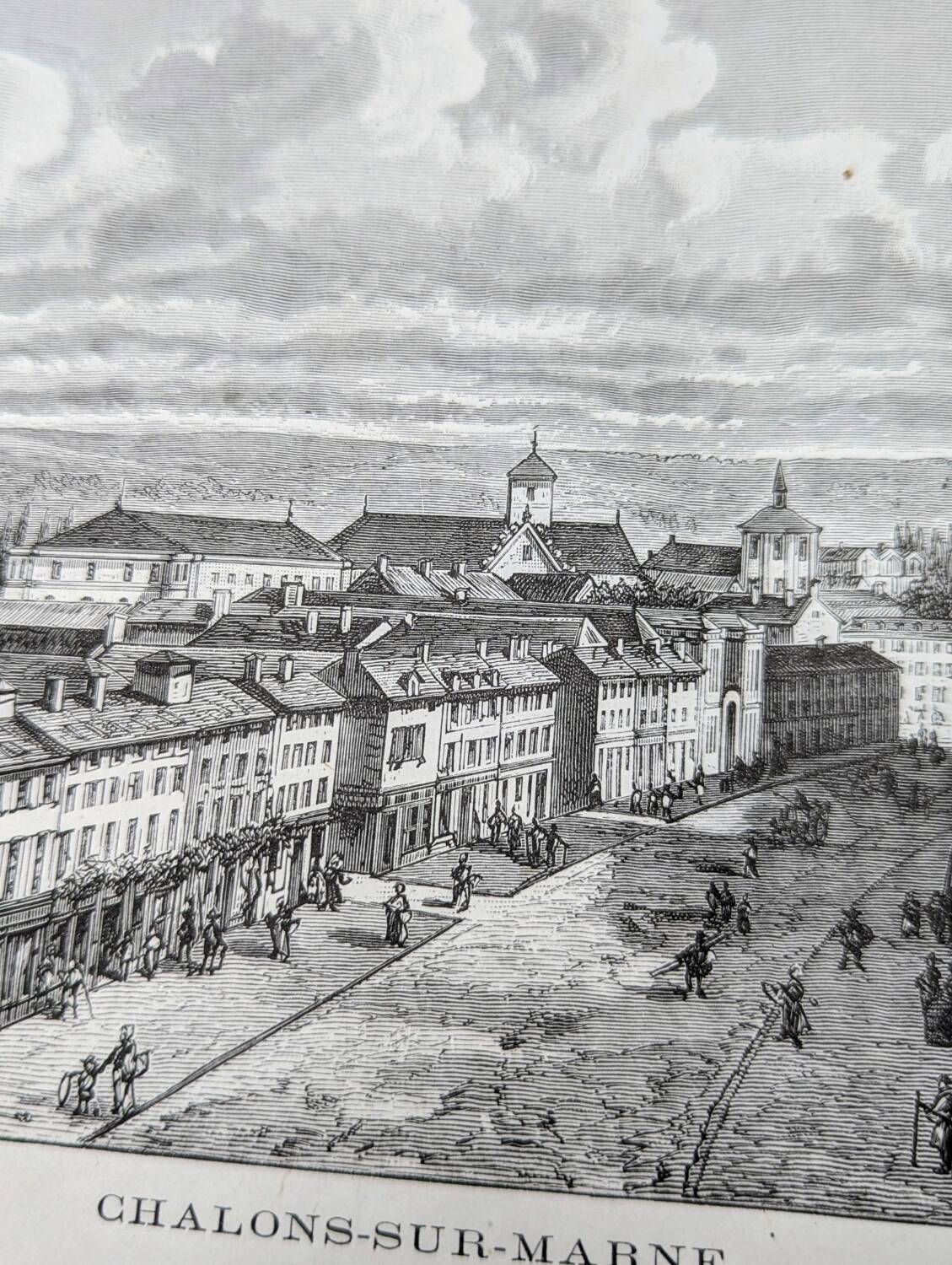 Châlons-en-Champagne, vintage engraving, printed in 1883.