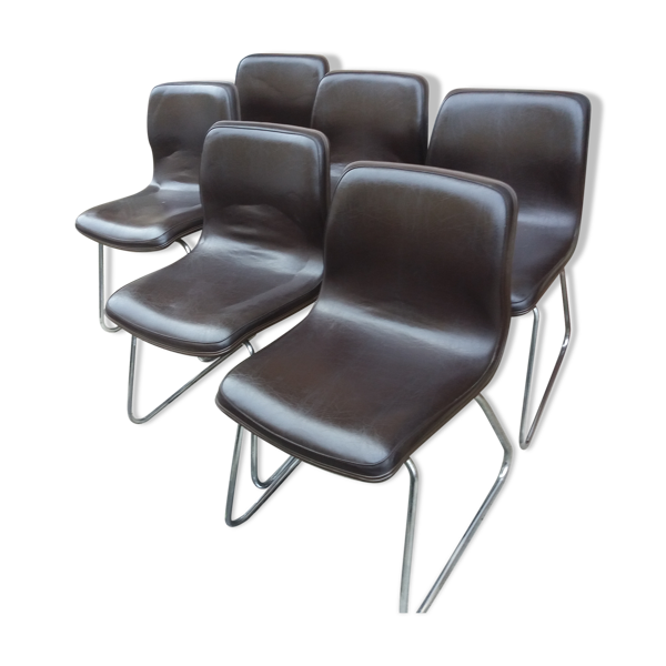 Suite de 6 chaises ergonomiques vers 1960 — Beyit