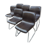 Set of 6 ergonomic chairs circa 1960