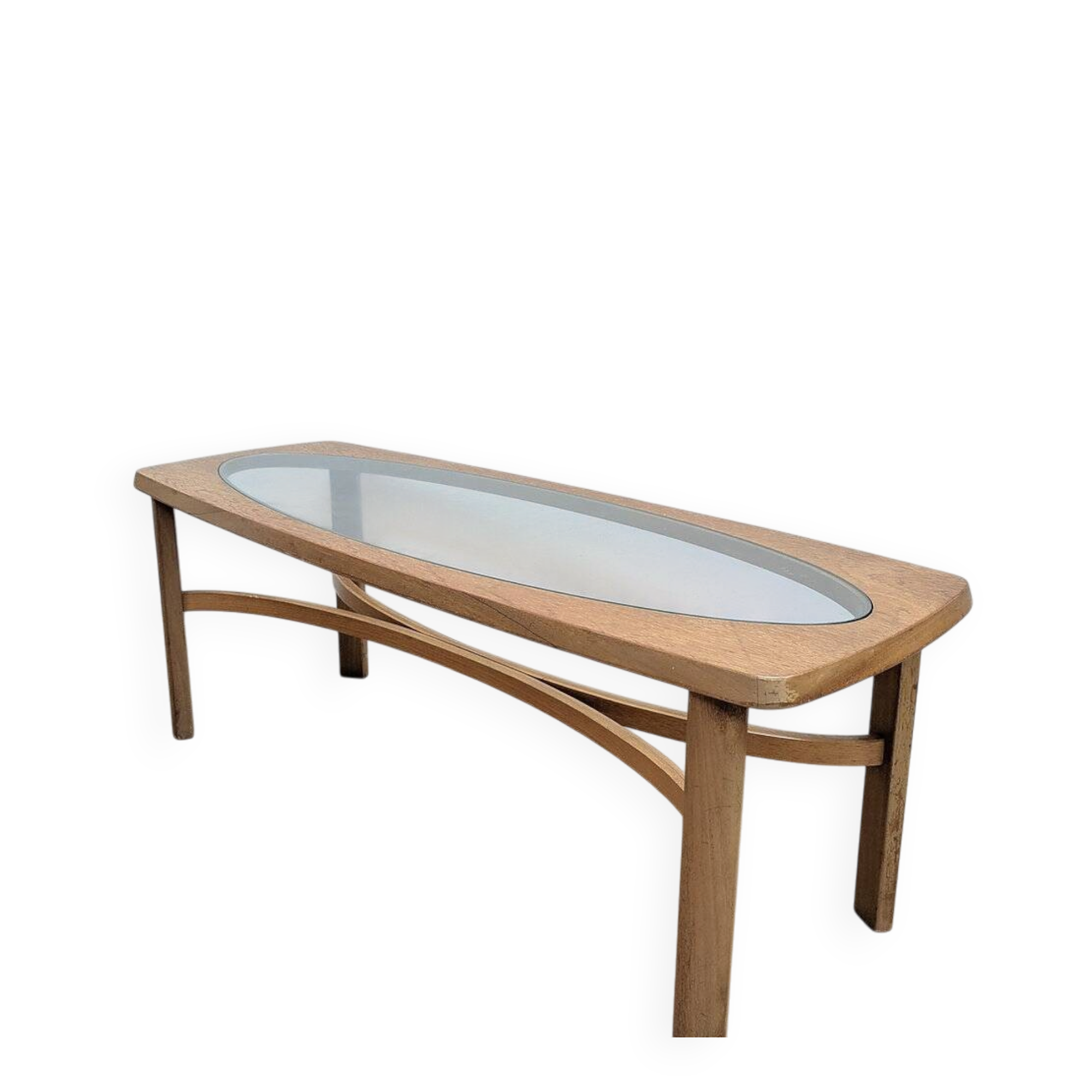 Vintage Nathan coffee table in teak and glass, 1960s.