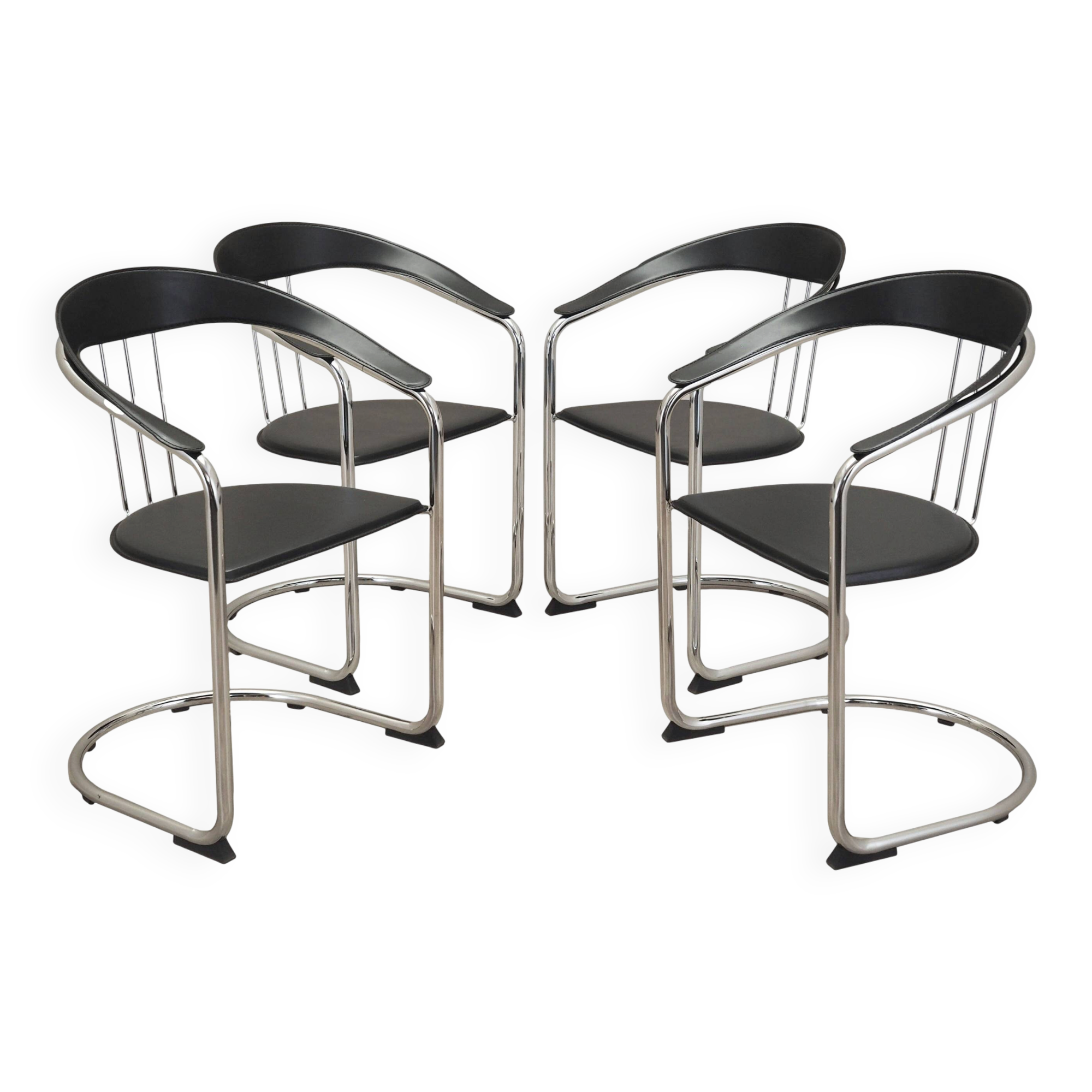 Set of four chairs, Italian design, 1980s, production: Italy