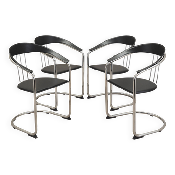 Set of four chairs, Italian design, 1980s, production: Italy