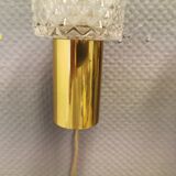 Two smaller wall lamps, made of crystal, rosewood hanging with brass colored details