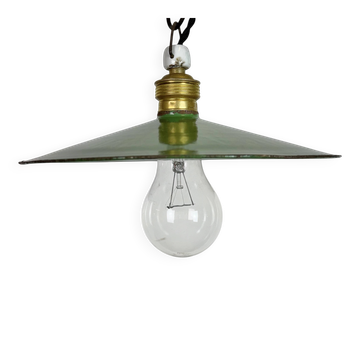 Industrial Green Enamel Light, 1930s