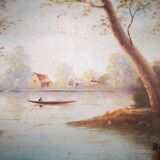 Table boat on a pond