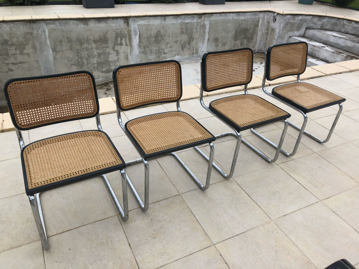 Suite of 6 chairs and armchairs Marcel Breuer B32 B64