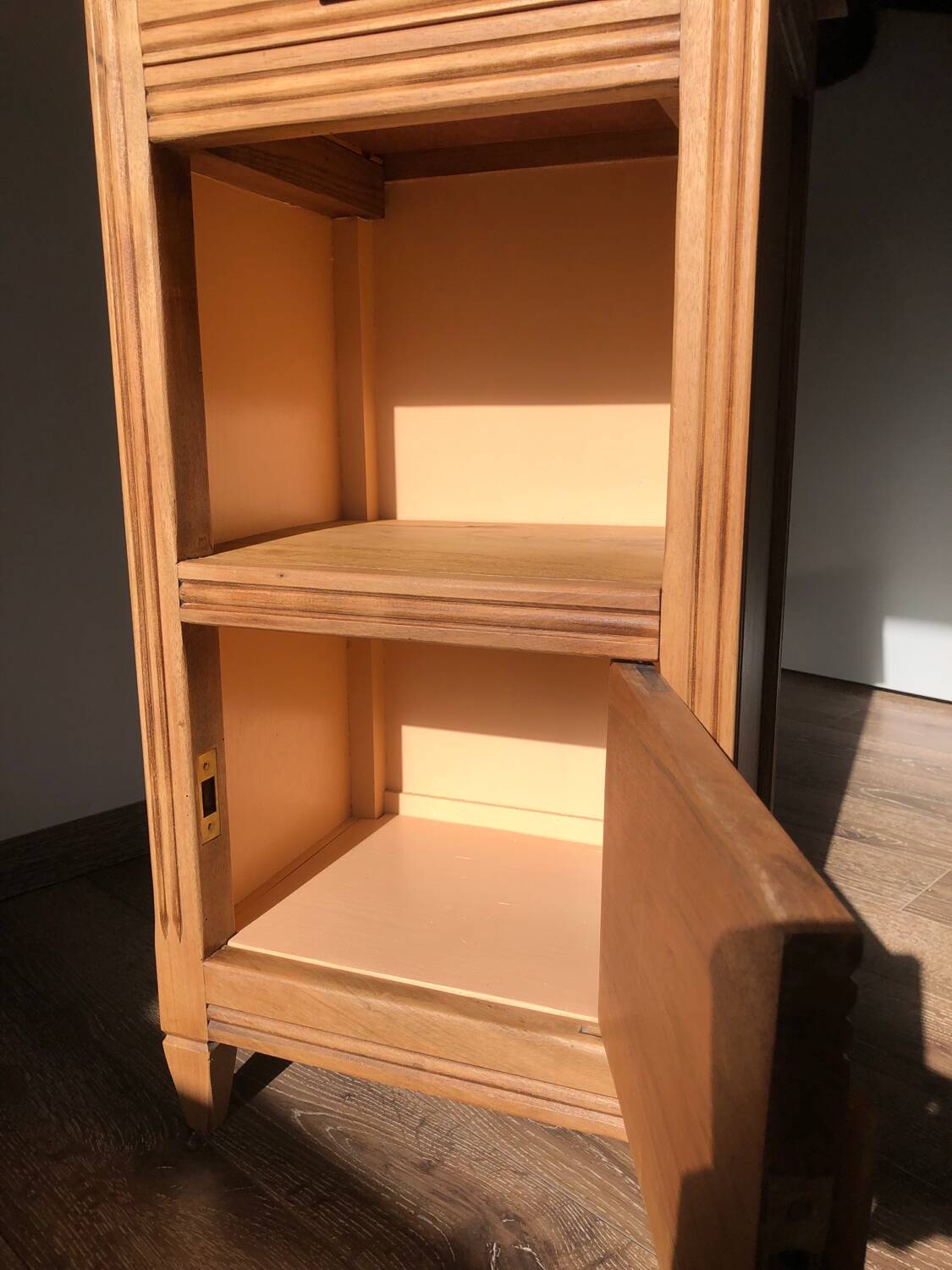 Renovated oak bedside table