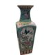 Vase Balustre Chinese Base Square Background Turquoise Background