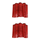 Set of Two Contemporary Red "Tronchi" Murano Style Glass Wall Sconces in Ve