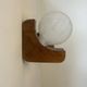Pair of vintage wall lights, wood and opaline glass, France, 1970