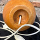 Pied de lampe boule bois massif années 80