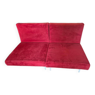 Paire fauteuils rouge hermès année 1960