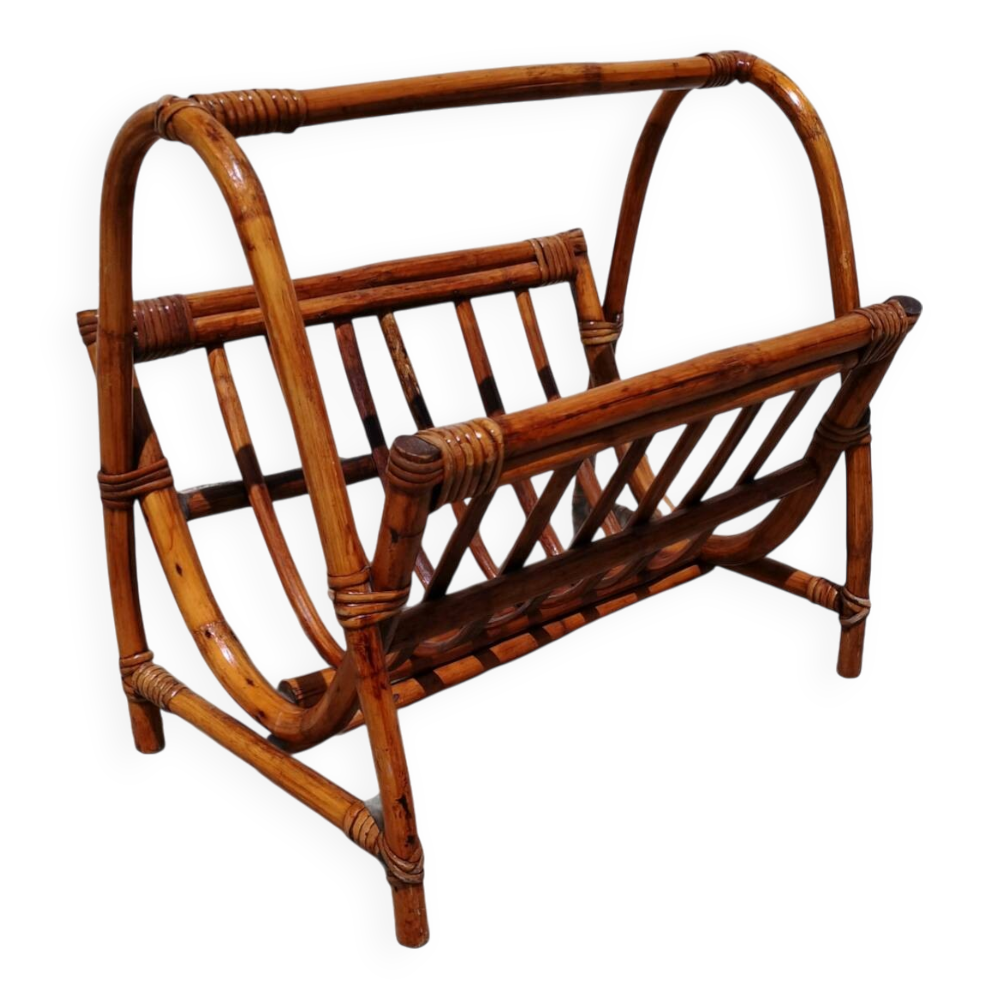 Rattan magazine rack
