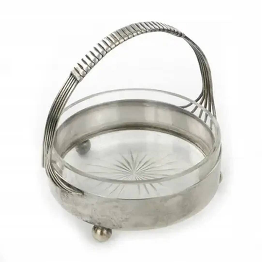 Art Deco nut or snack basket, brass, Germany, 1930s