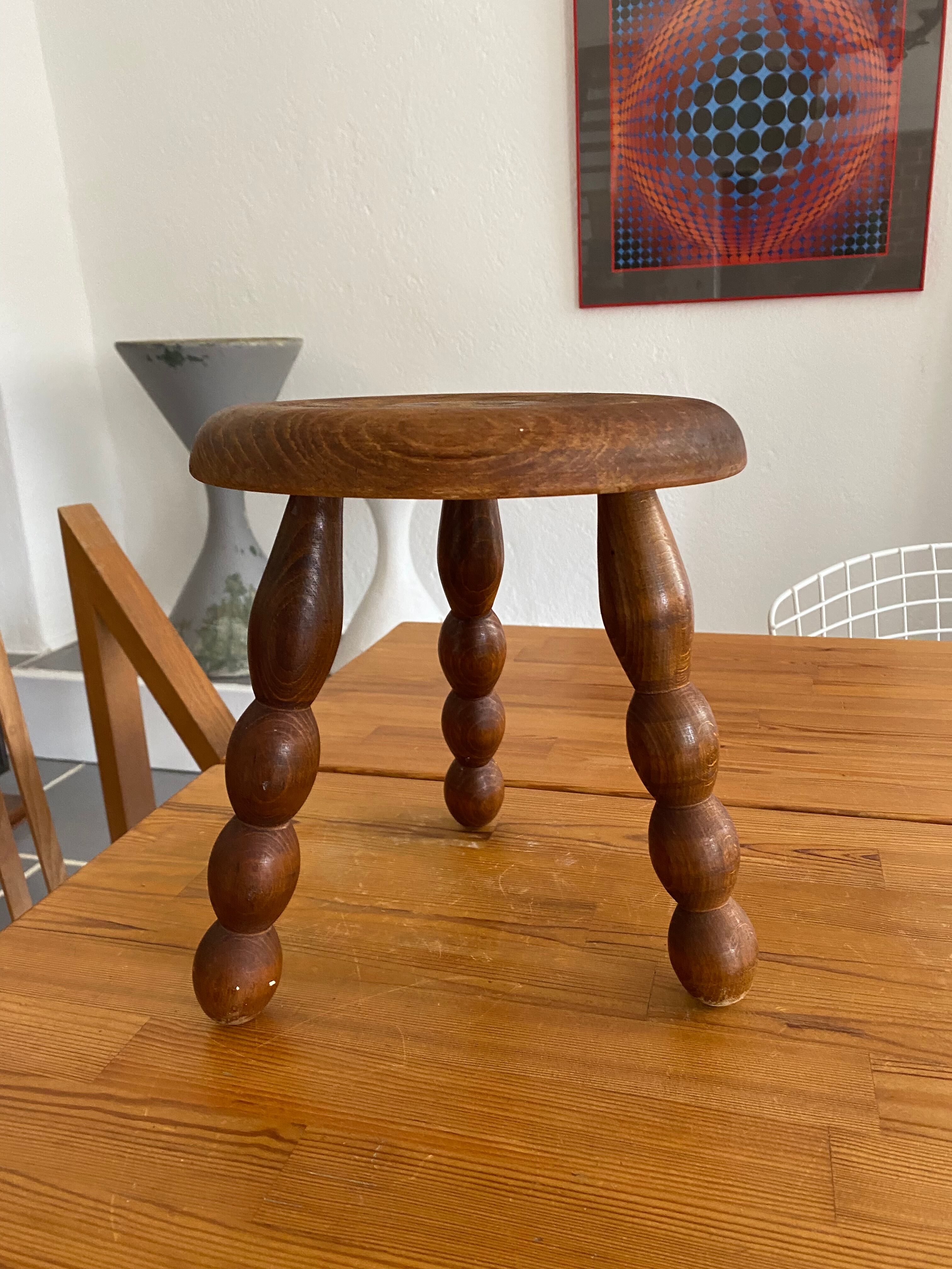 Vintage tripod wooden stool