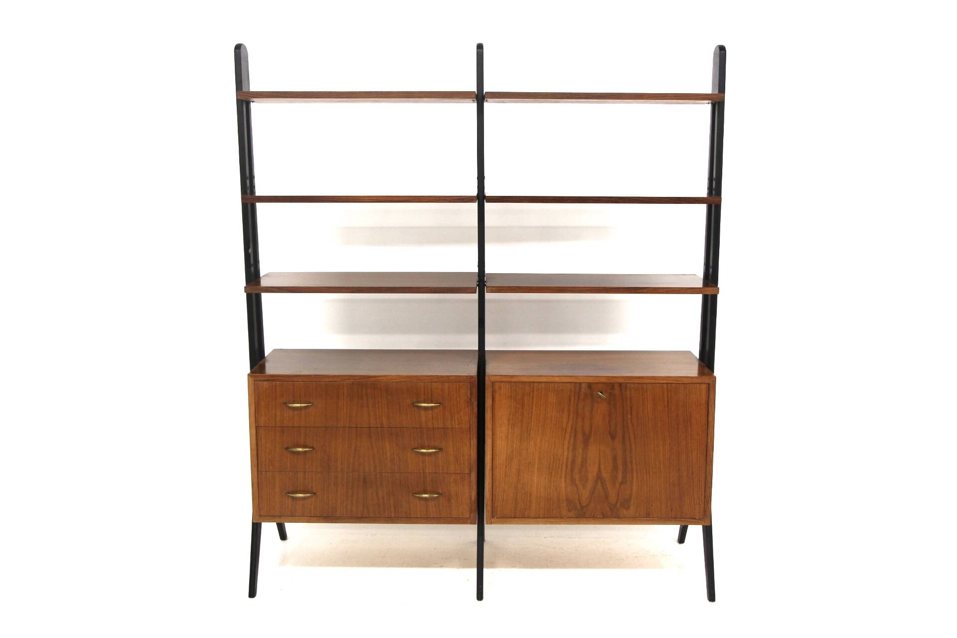 Scandinavian "double" mahogany bookcase, Sweden, 1950