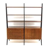 Scandinavian "double" mahogany bookcase, Sweden, 1950
