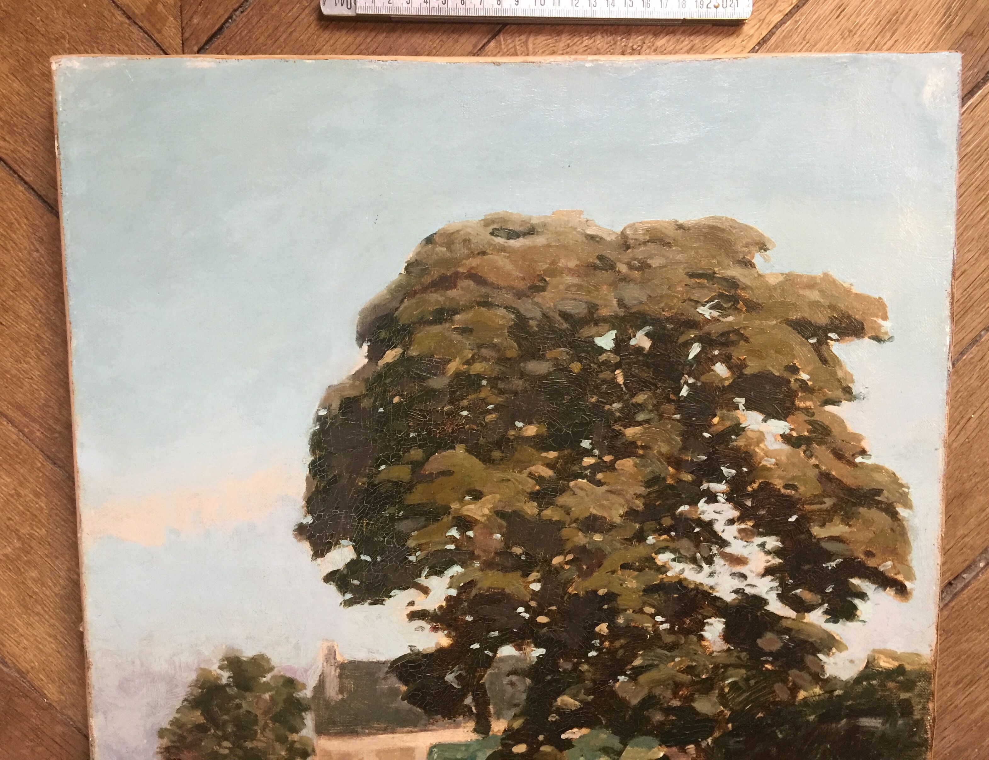 Oil on canvas "The Tree and the Longère"