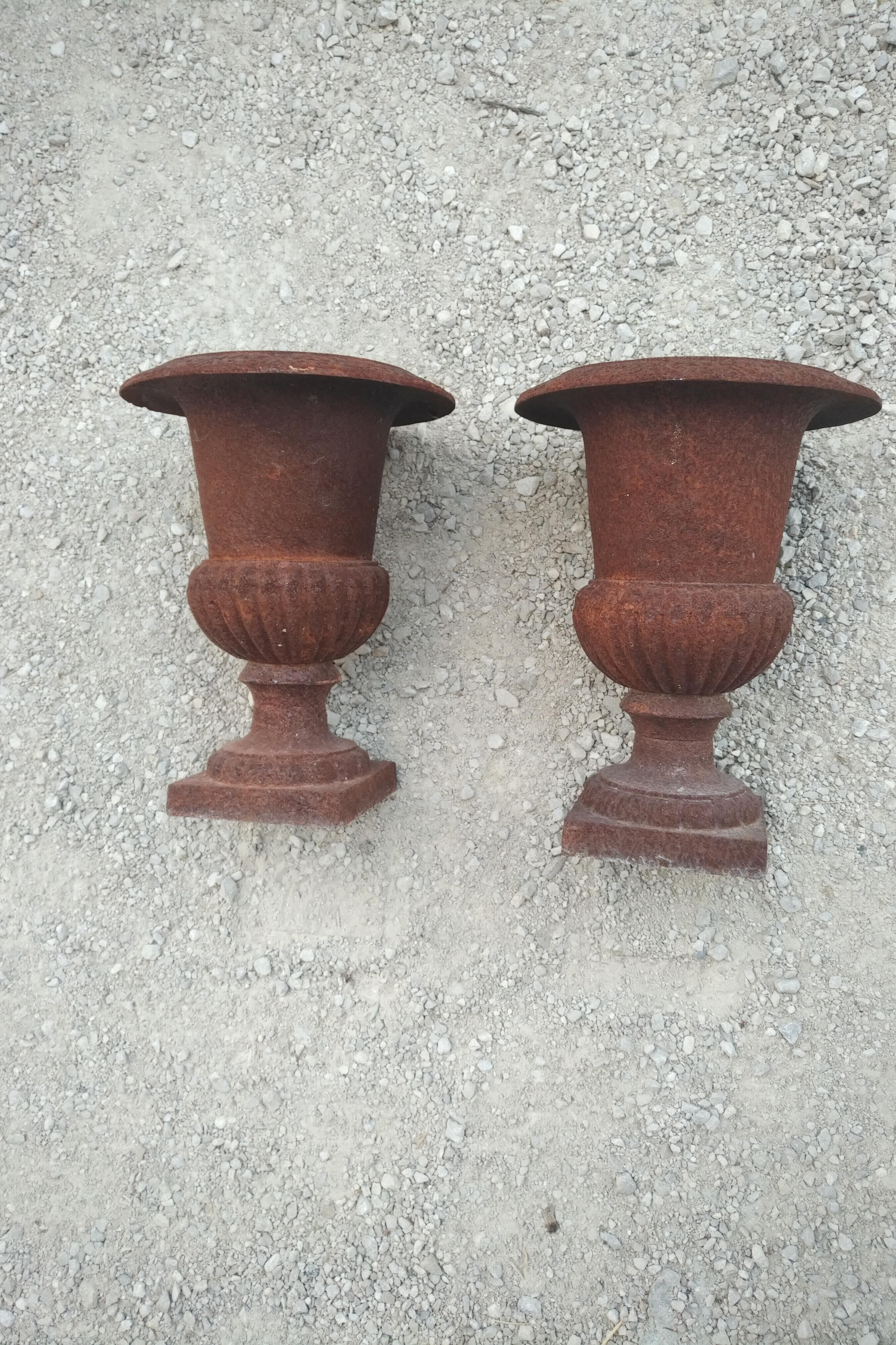 Paire de vases Médicis en fonte