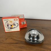 Set of 4 stainless steel egg cups Mark Tischfein, Germany, 1970