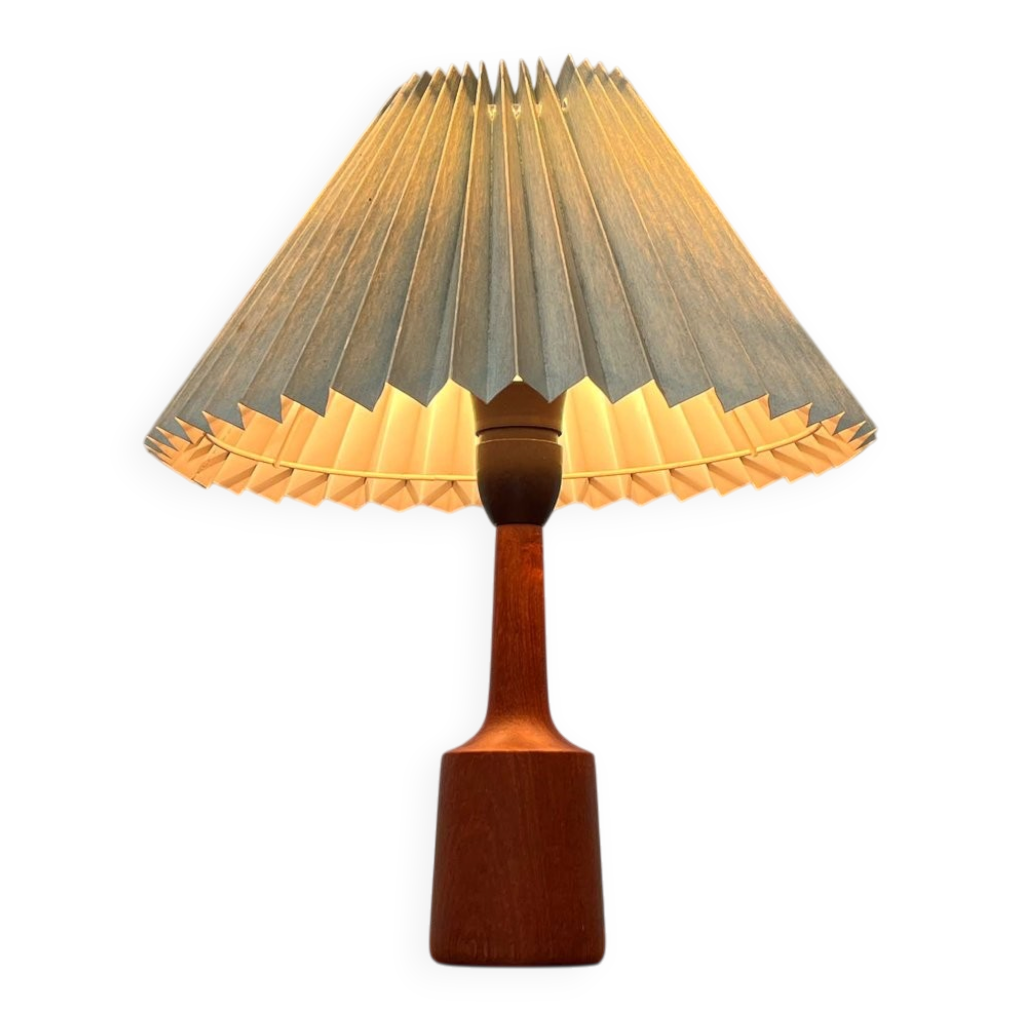 Danish modern teak table lamp from the mid-century, 1960s.