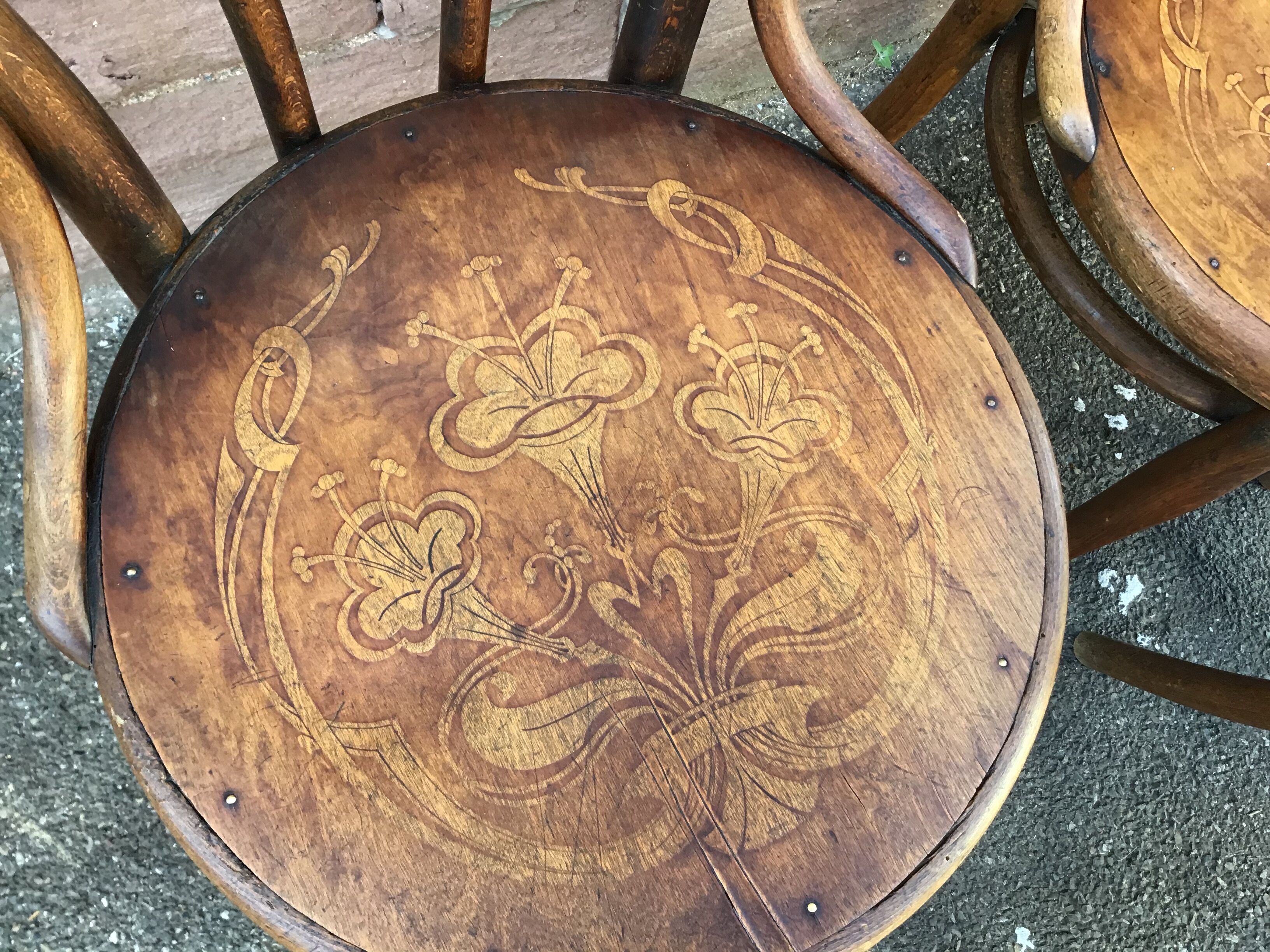 4 viennese bistro chairs tuna and curved wood