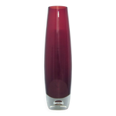vintage red glass tall vase drop