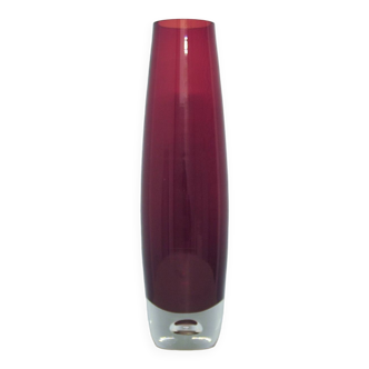 goutte de grand vase en verre rouge vintage